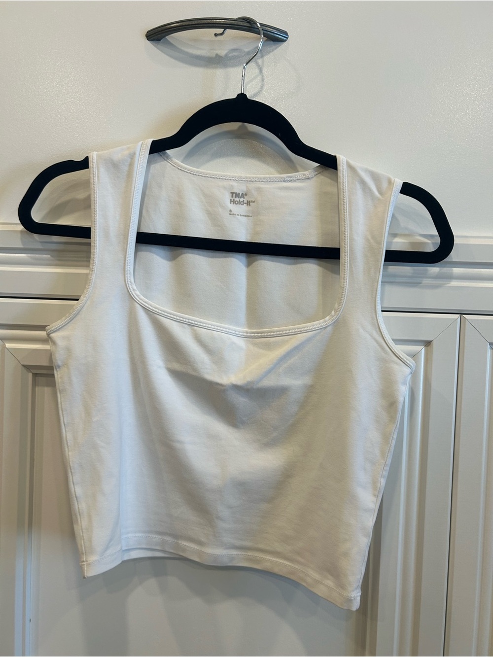 TNA smooth matter White Square Neck Tank